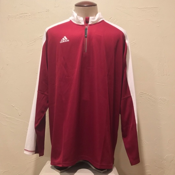 adidas Other - NWT Adidas Climalite Red White Quarter Zip Jacket